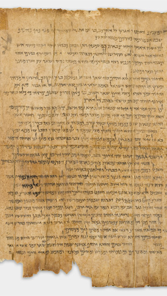 The Great Isaiah Scroll (1QIsa a) showing Isaiah 10:21 from Mid- to Late 2nd Century BC found in Qumran, Cave 1, currently housed at Shrine of the Book, Israel Museum, Jerusalem